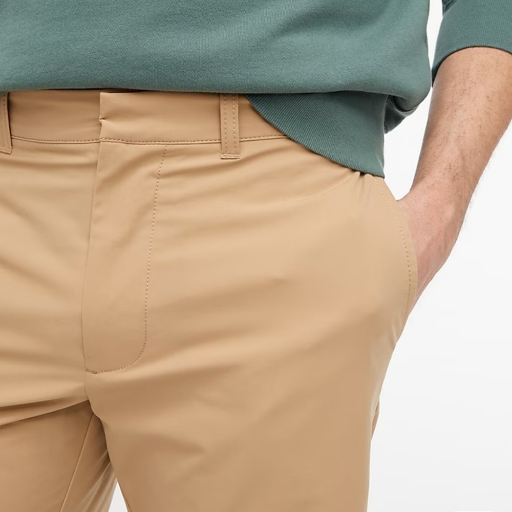 New! 2 pairs! J.Crew Factory Dark Khaki 9" Tech short 38 waist - Picture 2 of 11